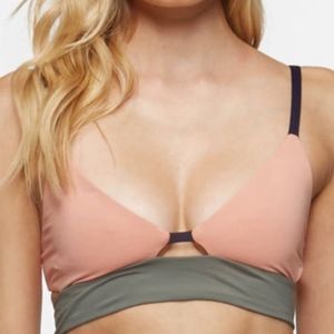 Tavik Juliet Color Blocked Desert Clay / Cove Grey Bikini Top